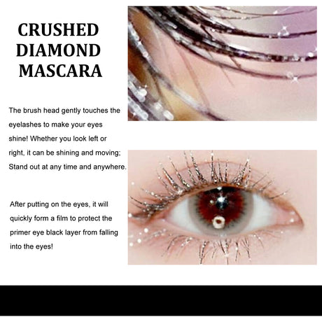 Crushed Diamond Mascara, Set Primer Instant Dry Film Flash Tear Eye Non-Smell-Free Mascara - V.I.P Digital Presence