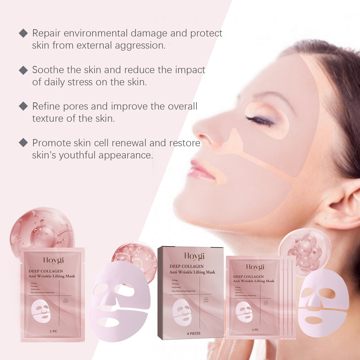 Collagen Skin Care Mask Brightens, Nourishes And Moisturizes Every Inch Of Skin