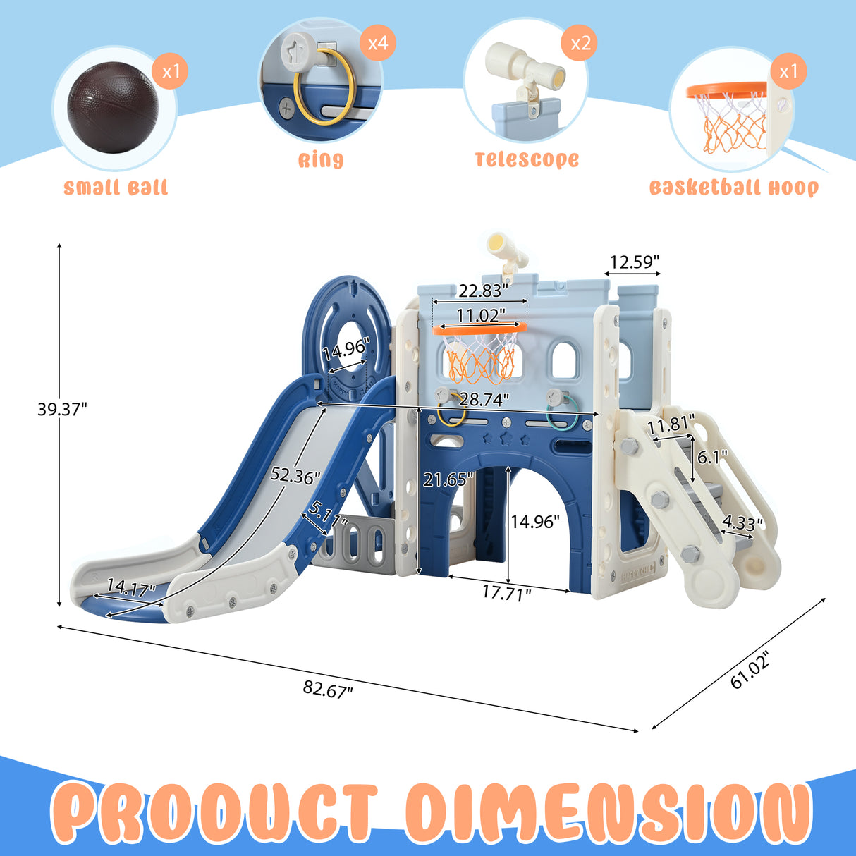 9-1 Toddler Slide Set,Kids Slide for Toddlers Ages 1+, Basketball Hoop, Tunnel and Storage Space, Pirate Ship Themed Slide - V.I.P Digital Presence