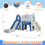 9-1 Toddler Slide Set,Kids Slide for Toddlers Ages 1+, Basketball Hoop, Tunnel and Storage Space, Pirate Ship Themed Slide - V.I.P Digital Presence