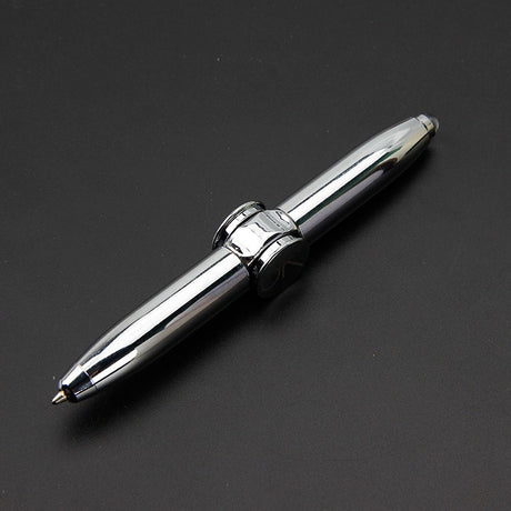 Multi functional rotating luminous flash decompression decompression fingertip rotating metal finger gyroscope ballpoint pen - V.I.P Digital Presence
