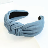 Hair hoop fashion denim fabric middle knot hair clip headband for girls going out headwear - V.I.P Digital Presence