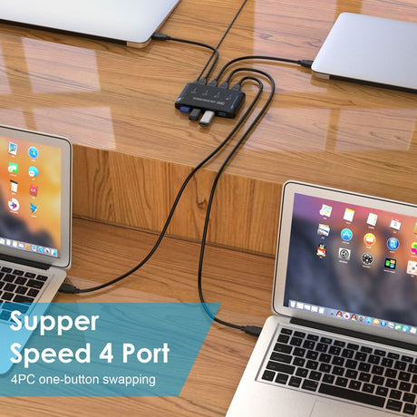 USB 3.0 multi interface four in four out hub printer sharer multi computer shared switch - V.I.P Digital Presence