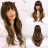 Black Brown Bangs Long Curly Hair Natural Full Head Set Chemical Fiber Wig Female Full Head - V.I.P Digital Presence