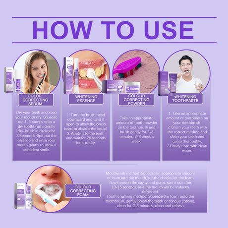 Purple Toned Teeth Set Clean Teeth Fresh Breath Care Mouth Clean Mouth Care - V.I.P Digital Presence