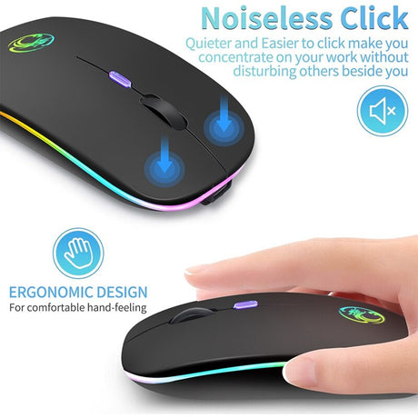 Wireless Mouse Bluetooth RGB Rechargeable Mouse Wireless Computer Silent Mause LED Backlit Ergonomic Gaming Mouse For Laptop PC - V.I.P Digital Presence