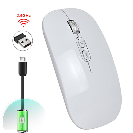 Rechargeable wireless mouse with 2.4G mute and one click return to desktop office mouse with built-in lithium battery - V.I.P Digital Presence