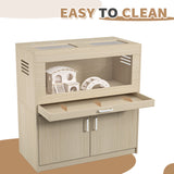 Squirrel cage acrylic panel with independent storage cabinet and wooden guinea pig room with bridge (L 31.50 x W 15.75 x H32.28) - V.I.P Digital Presence