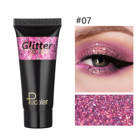 Makeup Pudaier monochrome glitter eyeshadow stage makeup face body glitter 12 color liquid eyeshadow - V.I.P Digital Presence