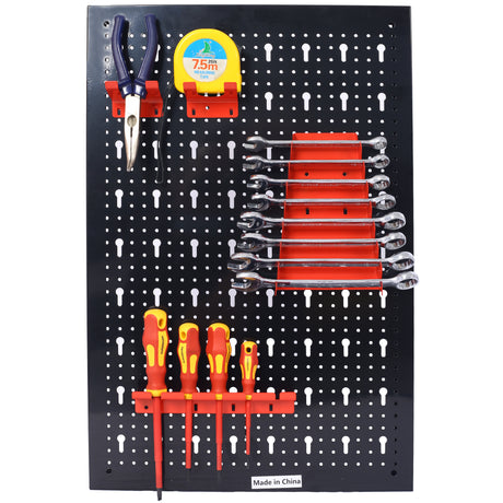 4-foot metal garage nail board tool rack with 3 nail board wall mounted tools for storing nail boards, black - V.I.P Digital Presence
