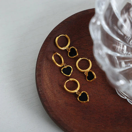 18K Gold-Plated Heart Drop Earrings - V.I.P Digital Presence
