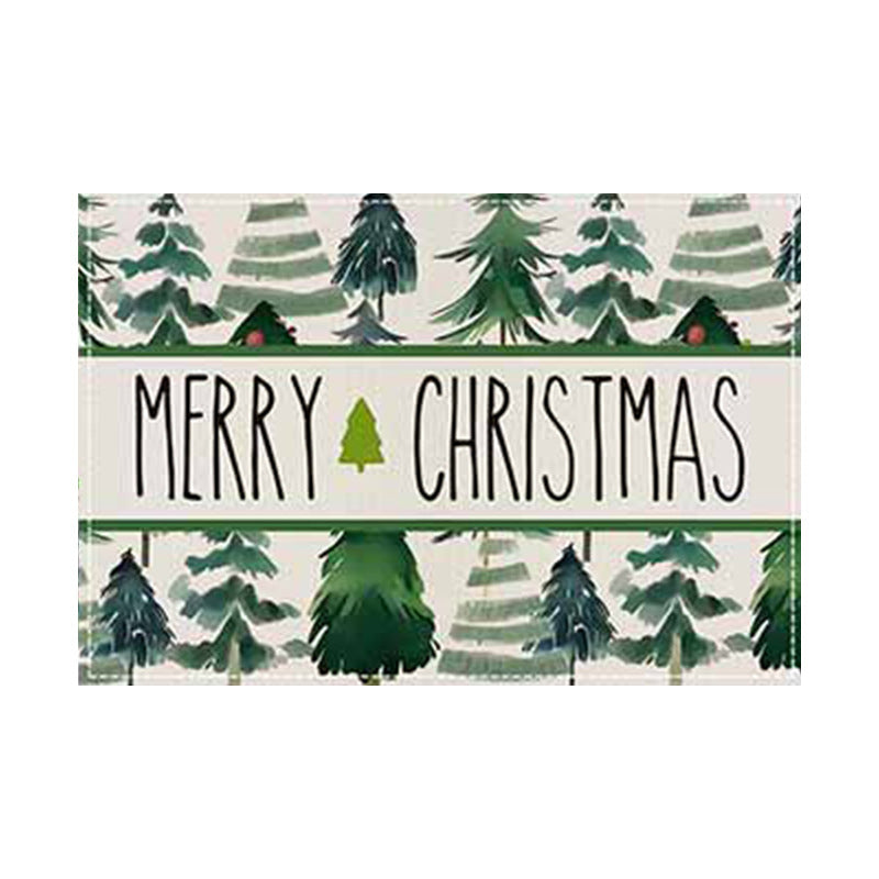 Christmas linen placemat Christmas tree print kitchen and restaurant decoration table mat - V.I.P Digital Presence