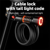 1.2M/1.8M Bike Lock Anti-theft 5 Digit Combination Password Security Lock With LED Light MTB Road Bike Steel Cable Bicycle Lock - V.I.P Digital Presence