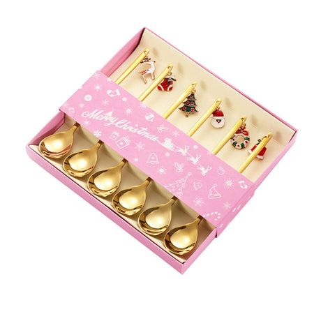 Christmas gift tableware stainless steel coffee spoon dessert spoon fork set - V.I.P Digital Presence