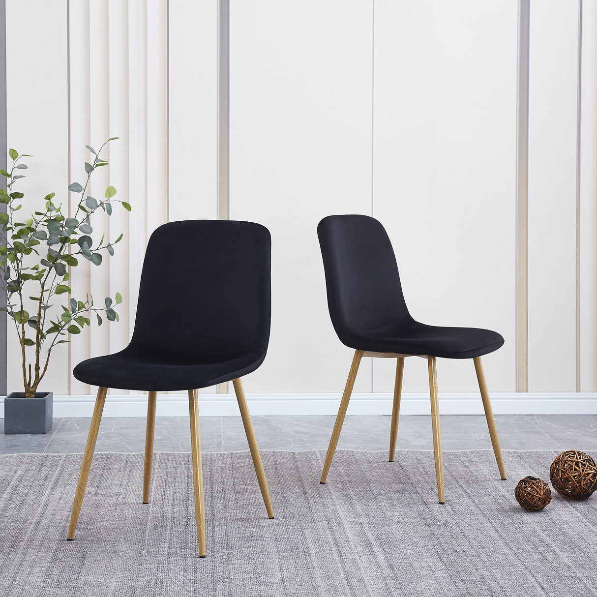 Dining Chair 4PCS（BLACK）Modern style New technology Suitable for restaurants cafes taverns offices