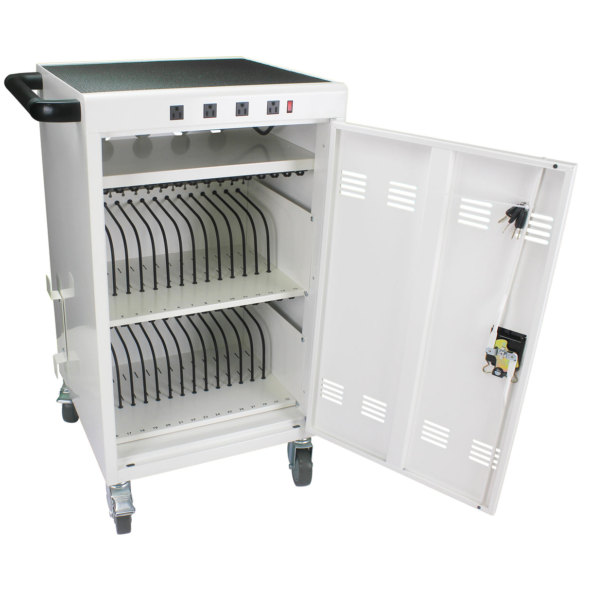 Mobile Charging Cart and Cabinet for Tablets Laptops 31+4-Device - V.I.P Digital Presence