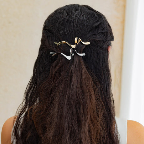 Summer temperament metal hair clip female Hairpin simple irregular back of the head clip - V.I.P Digital Presence