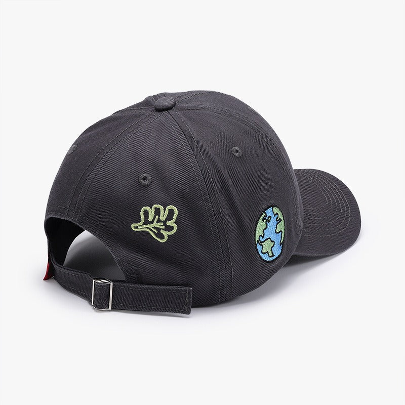 Gorra de béisbol con visera curva para exteriores, versátil, sencilla, con bordado de letras, con borde cruzado y protector solar, color negro para mujer