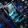 Funda deportiva con luz LED para iPhone 12, 11 Pro Max, 8, 7, 6, 6S Plus, carcasa de vidrio templado con flash para iPhone X, XS, MAX, XR, SE 