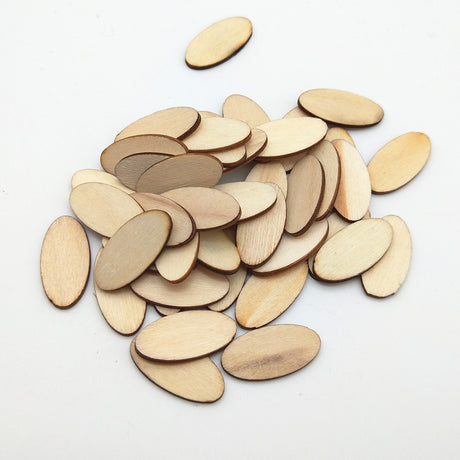 100pcs Elliptic Natural Wooden Chips Crafts For Handmade Card Diy Pattern Tag Scrapbooking Embellishment Wood Making - V.I.P Digital Presence