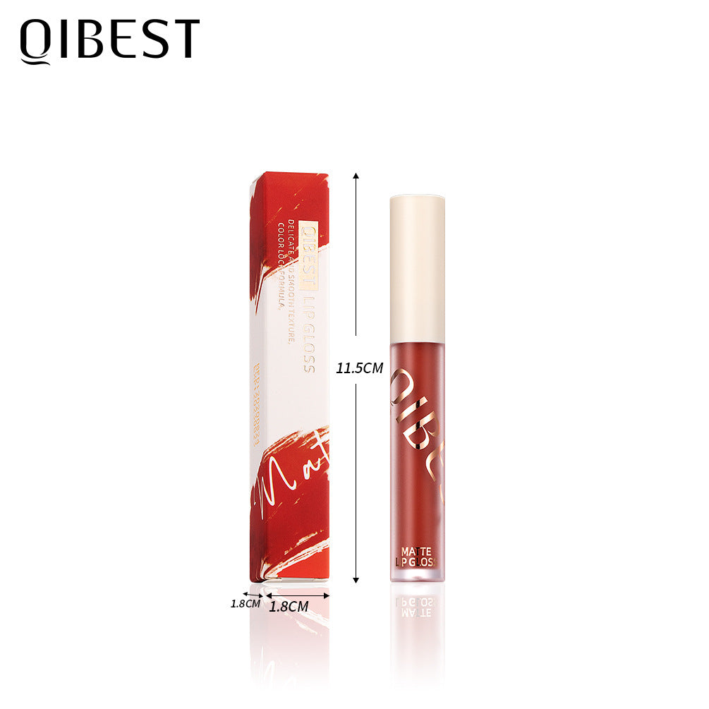 QIBEST The New Silky Soft Mist Matte Lip Gloss Non-Stick Cup Does Not Fade Lip Glaze Makeup Liquid Lipstick - V.I.P Digital Presence
