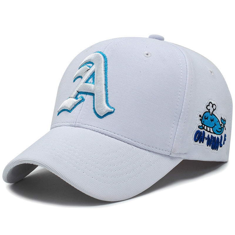 Fashion Gothic Letter A Side Whale Embroidery Baseball Caps Spring and Autumn Outdoor Adjustable Casual Hats Sunscreen Hat - V.I.P Digital Presence