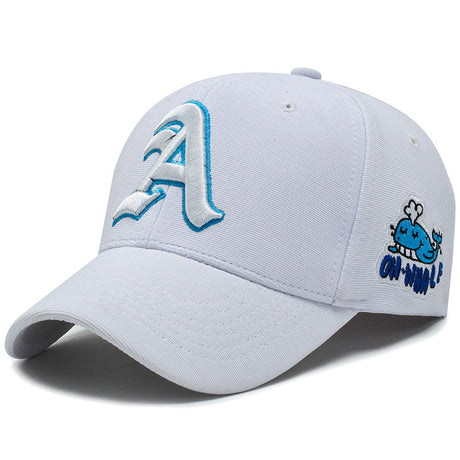 Fashion Gothic Letter A Side Whale Embroidery Baseball Caps Spring and Autumn Outdoor Adjustable Casual Hats Sunscreen Hat - V.I.P Digital Presence