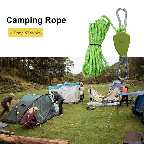 Outdoor camping canopy wind rope tent rope pulley adjuster windproof rope light fixture buckle hanging rope adjustable lifting - V.I.P Digital Presence