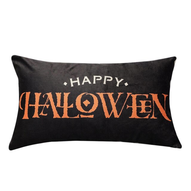 Truc of behandelen/pompoen print Happy Halloween Sierkussen Cover Kussen Case brief print Kussensloop Kussenhoes