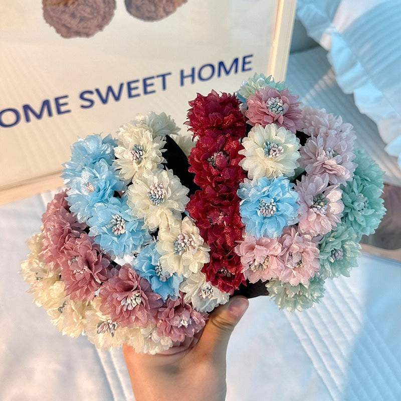 Fashionable fabric flower stamen flower hair hoop for women - V.I.P Digital Presence