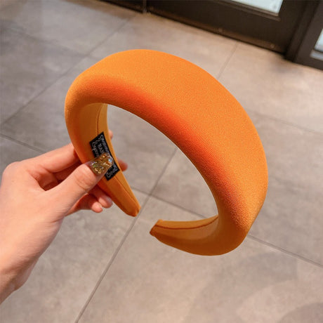 Candy colored thick sponge hair hoop for women's solid color wide edged and minimalist headband - V.I.P Digital Presence
