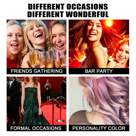 Party Temporary Hair Dye, Disposable Party Glitter Hair Color Fast And Easy Color Without Damaging Hair - V.I.P Digital Presence