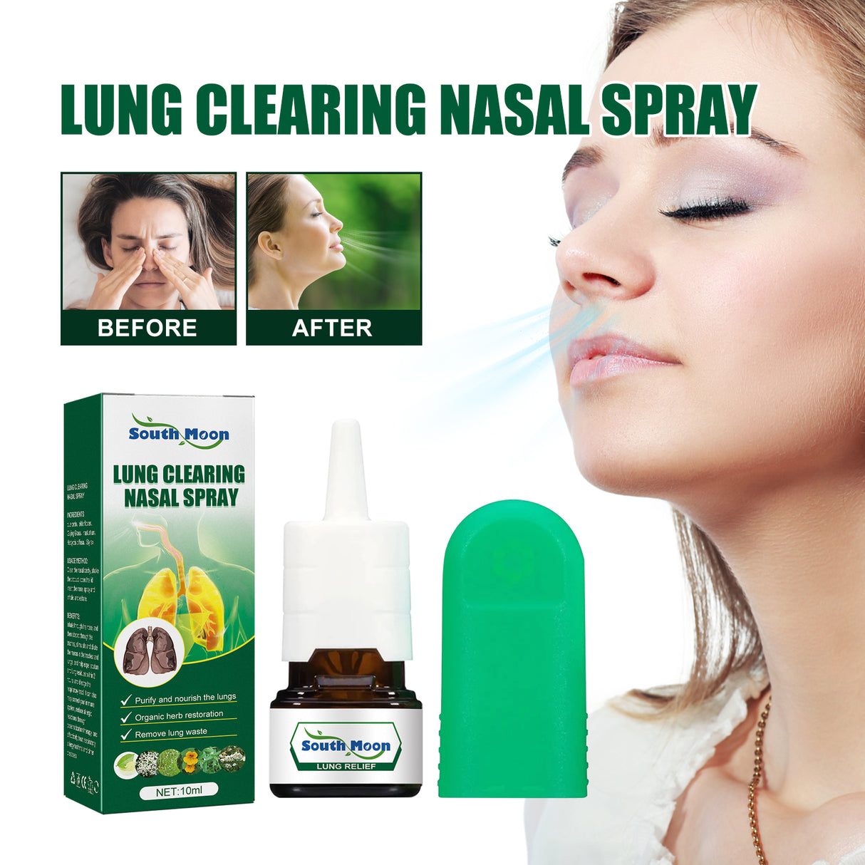 Lung Clearing Nasal Spray, Relieve Nasal Congestion, Runny Nose And Nasal Discomfort Cleansing Stop Snoring Spray - V.I.P Digital Presence