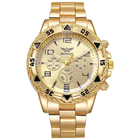 Men's casual sports men's watch steel strap quartz watch large dial - V.I.P Digital Presence