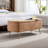 Camel Storage Ottoman Bench for End of Bed Gold Legs - V.I.P Digital Presence