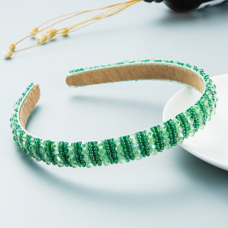 Hair Hoop Hand-Woven Beaded Headband Female Baroque Sponge Hair Bundle Korean Face Wash Hair Accessories - V.I.P Digital Presence