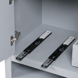 30" Bathroom Vanity with Sink, Multi-functional Bathroom Cabinet with Doors and Drawers, Solid Frame and MDF Board, Grey - V.I.P Digital Presence