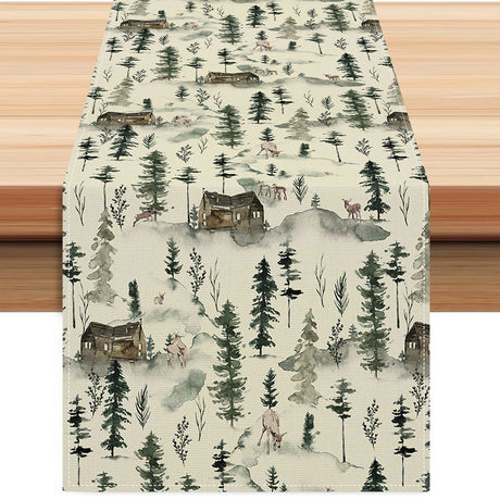 Christmas table flag holiday table decoration tablecloth pad printed reindeer tablecloth tea flag - V.I.P Digital Presence
