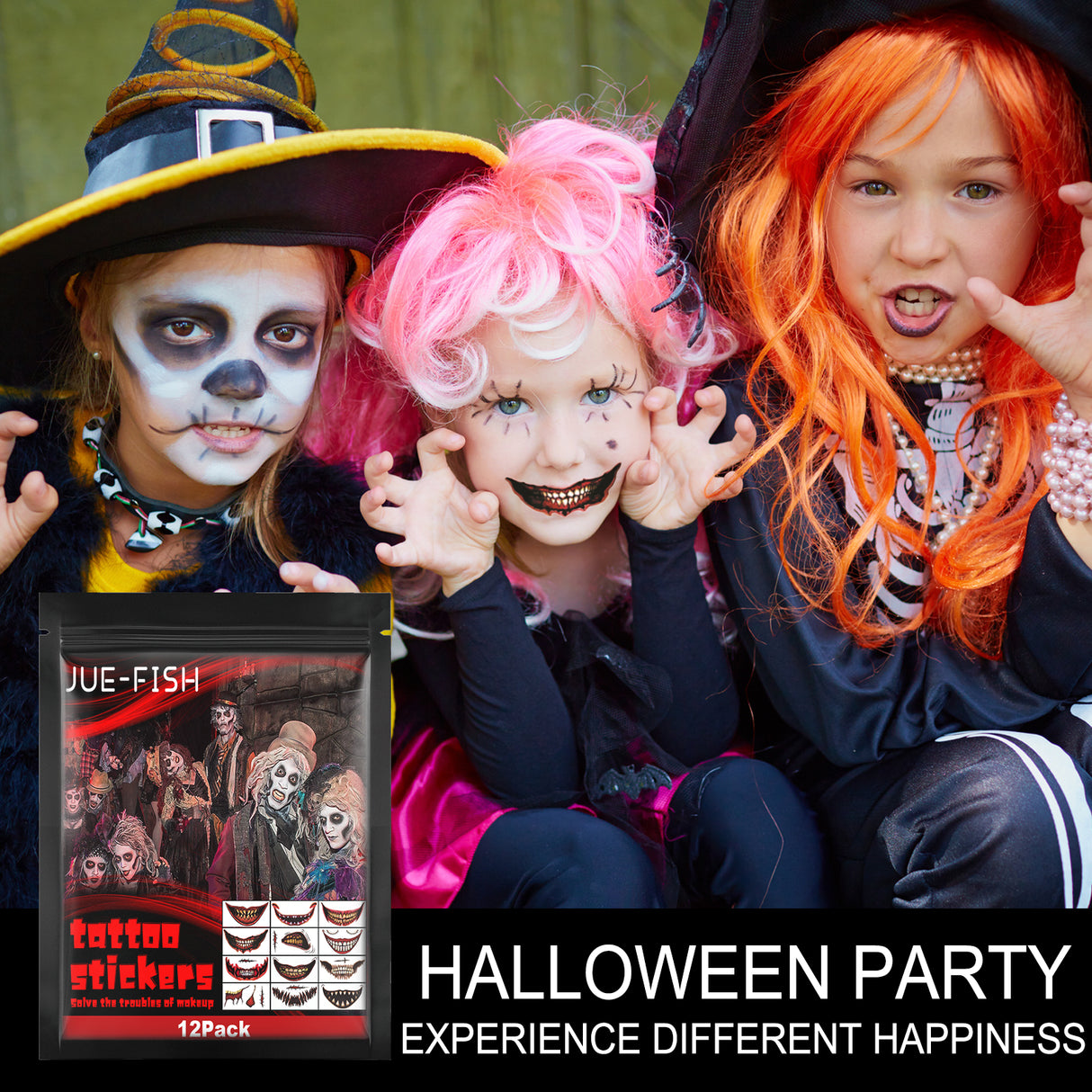 Halloween Tattoo Stickers, Halloween Horror Party Party Makeup Decorative Mouth Tattoo Stickers - V.I.P Digital Presence