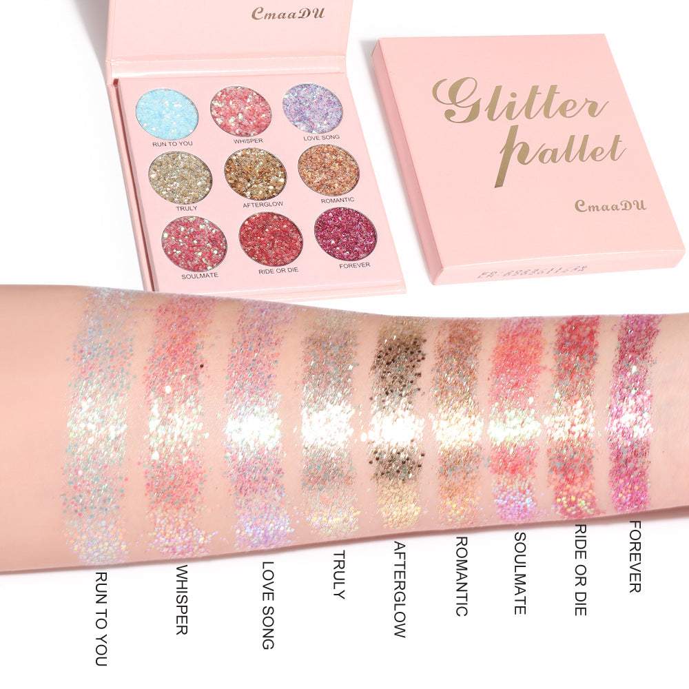 CmaaDu 9 Shades of Glitter Eyeshadow Makeup Matte and Metallic Glitter Glitter Powder - V.I.P Digital Presence
