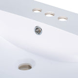 24" Bathroom Vanity Top Only White Basin 3-Faucet Holes  4" Faucet Available Ceramic - V.I.P Digital Presence