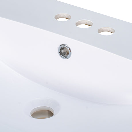 24" Bathroom Vanity Top Only White Basin 3-Faucet Holes  4" Faucet Available Ceramic - V.I.P Digital Presence