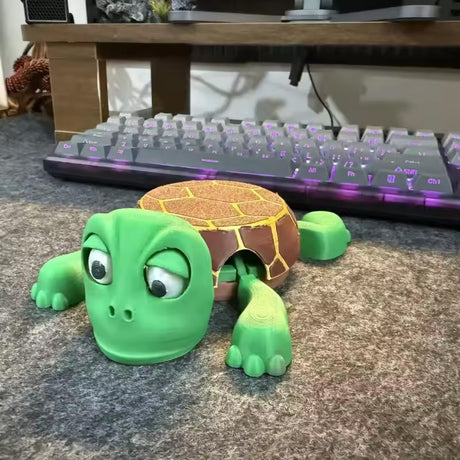 3D - printed Panicked Turtle Coaster: Insulated, for stress relief, doubles as mug base decor - V.I.P Digital Presence