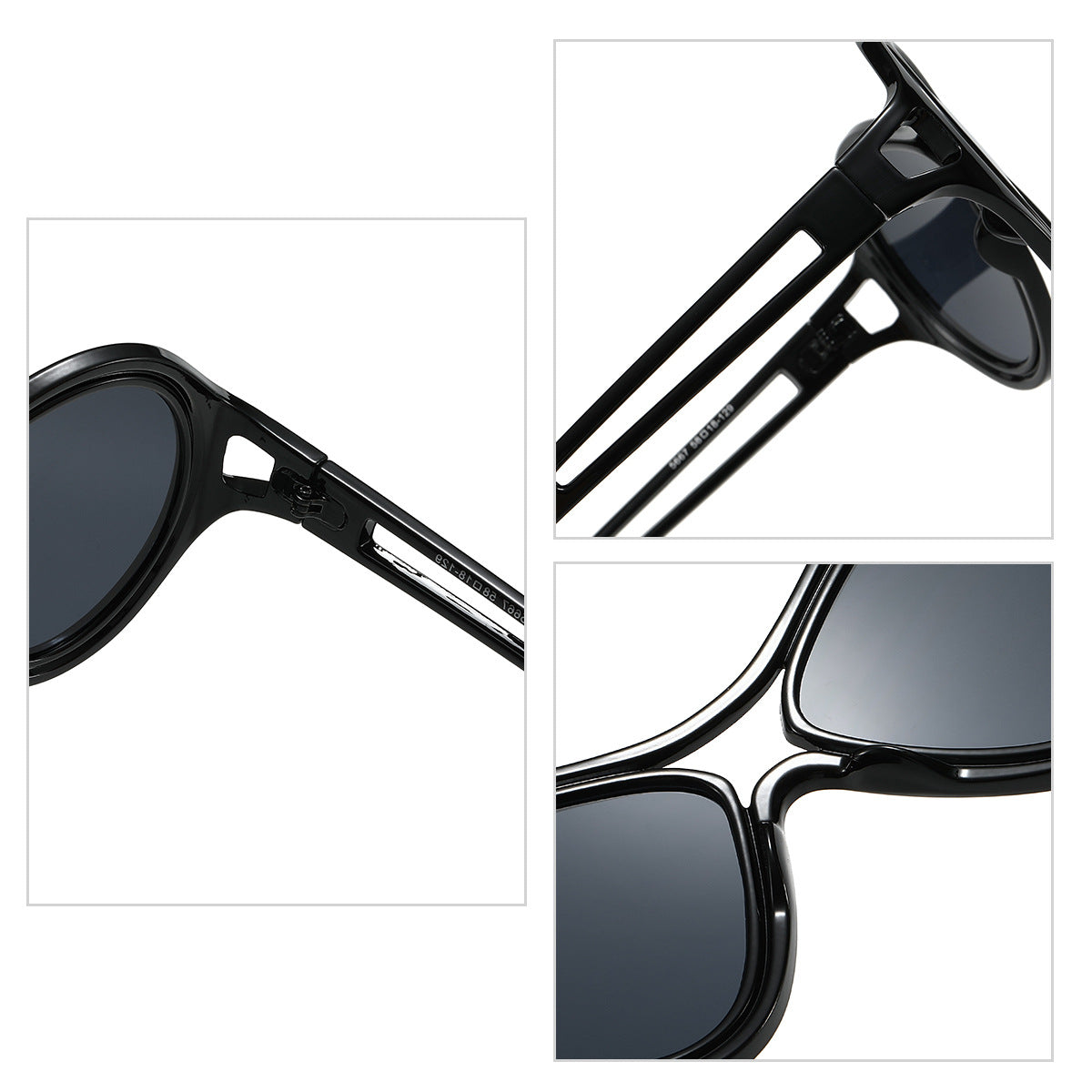 New European and American Sunglasses for Women UV400 Fashion Double Beam Round Frame Personalized PC Hollow Sunscreen Sunglasses - V.I.P Digital Presence