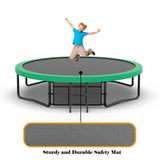 12FT Recreational Kids Trampoline with Safety Enclosure Net & Ladder, Outdoor Recreational Trampolines - V.I.P Digital Presence