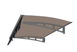 DA4734W Series Door Window Awning Made of 0.137 Inch Thick Crystal Polycarbonate Sheet in size of 47" Wide x 34" Brown Roof - V.I.P Digital Presence