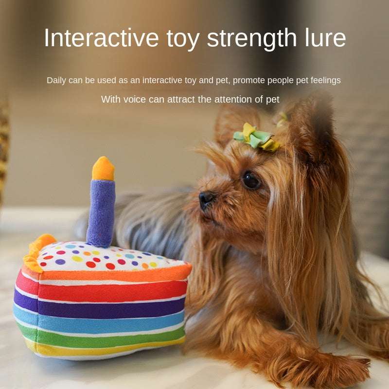 Pet Toy Birthday Cake Celebration Play Doll for Dogs with Sound and Chew Function Small Cake - V.I.P Digital Presence