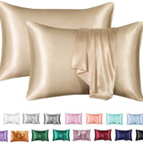Simulation silk solid color polyester pillowcase envelope pillow pillow cases pillow pair multi-color - V.I.P Digital Presence