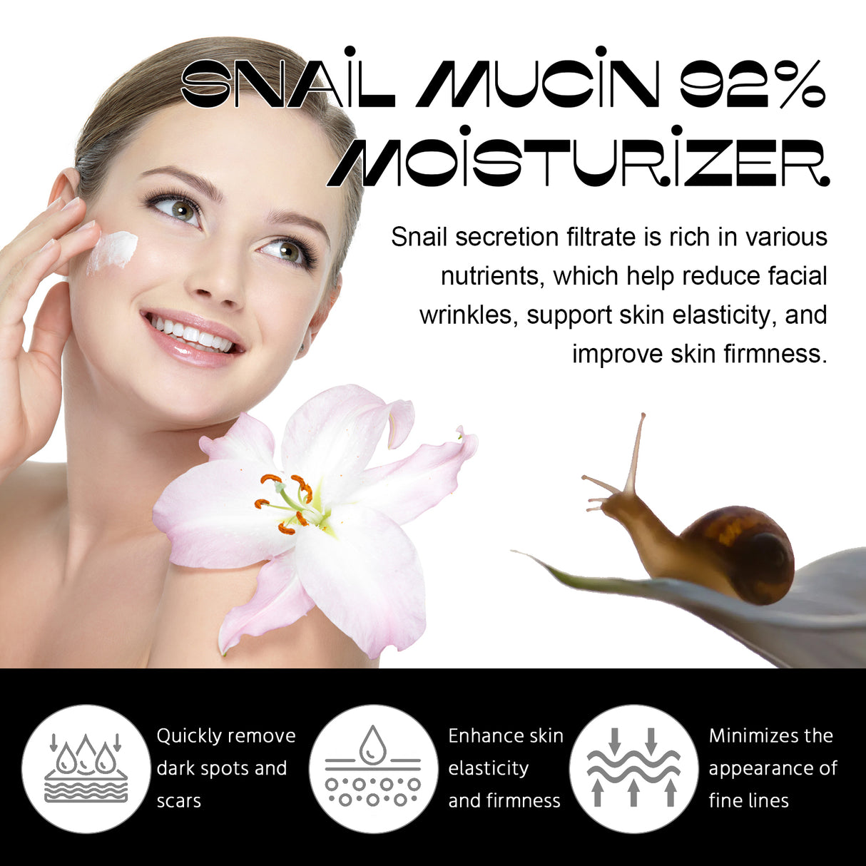 Snail Mucin 92% Moisturizer, Moisturizing And Smoothing Facial Wrinkles Firming And Elastic Skin Care Cream - V.I.P Digital Presence
