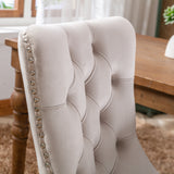Nikki Collection Modern High-end Tufted Solid Wood Contemporary Velvet Upholstered Dining Chair 2-Pcs SetBeige